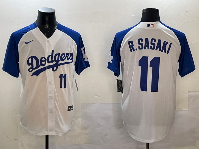 Men Los Angeles Dodgers 11 R Sasaki white 2025 MLB nike jersey style 6